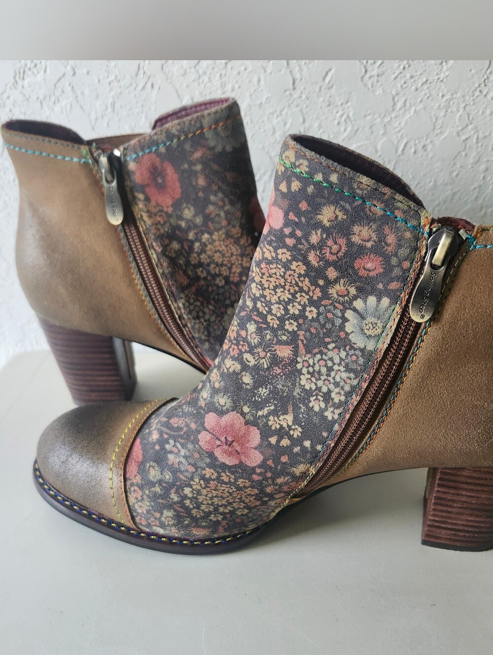 L' Artiste By Spring Step Melvina Floral Leather Booties View 4